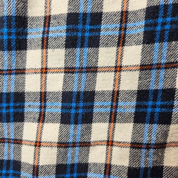 Croft & Barrow Shirt Plaid Flannel Cotton Mens L Button Blue White casual dad - Picture 11 of 14